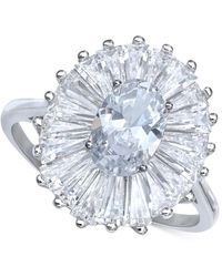 Giani Bernini - Cubic Zirconia Tapered Flower Oval & Baguette Ring (5-3/8 Ct. T.w. - Lyst