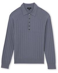 Reiss - Dillingham Wide-ribbed Half-button Polo Sweater - Lyst