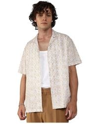 Campus Sutra - Off-white & Beige Embroidered Geometric Shirt - Lyst