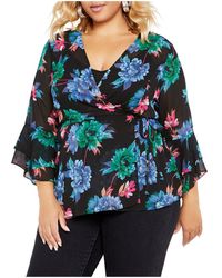 City Chic - Plus Size Charlie Print Top - Lyst