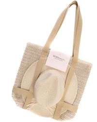 BCBGeneration - Straw Tote Bag And Panama Hat Set - Lyst