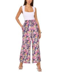 Vince Camuto - Floral-print Mid-rise Wide-leg Pants - Lyst
