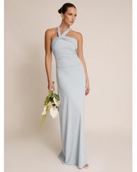 Six Stories - Halter Neck Stretch Bridesmaid Dress - Lyst