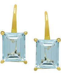 Macy's - Genuine Blue Topaz Emerald-cut Drop Earrings (6-3/8 Ct. T.w. - Lyst