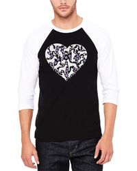 LA Pop Art - Dog Heart Raglan Baseball Word Art T-shirt - Lyst