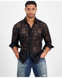Guess - Long Sleeve Craft Crochet Shirt - Lyst