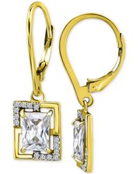 Giani Bernini - Cubic Zirconia Baguette & Round Leverback Drop Earrings - Lyst