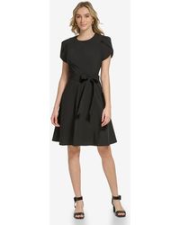 Calvin Klein - Crewneck Short-sleeve A-line Dress - Lyst