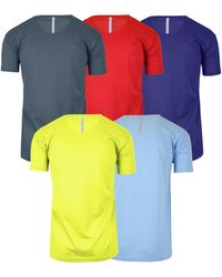 Galaxy By Harvic - Short Sleeve Moisture-wicking Quick Dry Performance Crew Neck Tee -5 Pack - Lyst