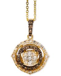 Le Vian - Nude Diamond & Chocolate Diamond Double Halo Adjustable 20" Pendant Necklace (5/8 Ct. T.w. - Lyst