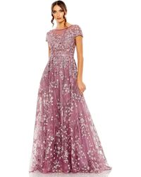Mac Duggal - Embellished Floral Cap Sleeve A Line Gown - Lyst