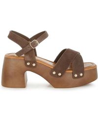 Rag & Co - Pikansa Studded Real Suede Clog Sandals - Lyst