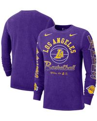 Nike - Los Angeles Lakers Courtside Retro Elevated Long Sleeve T-shirt - Lyst