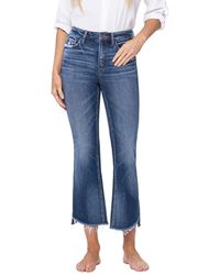 Flying Monkey - High Rise Cropped Step Hem Flare Jeans - Lyst