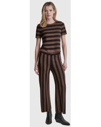 DKNY - Short Sleeve Crewneck Striped Sweater Pull On Striped Ankle Length Pants - Lyst