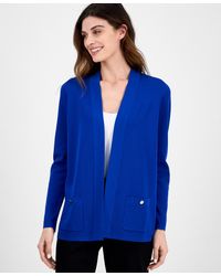 売れ筋商品|||アンクライン ニット&セーター アウター レディース Petite Malibu Fine-Rib Open-Front Cardigan Santorini Blue Anne Klein Women's Malibu Fine Rib Open-Front Cardigan - Macy's