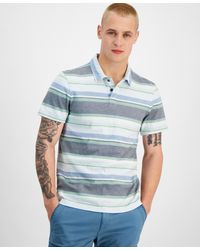 Sun & Stone - Sun + Stone Baja Striped Short Sleeve Polo Shirt - Lyst