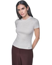 Calvin Klein - Crewneck Short-sleeve Sweater Top - Lyst