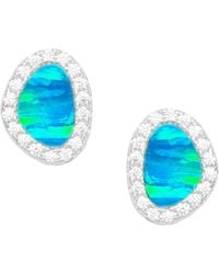 KAMARIA - Pebble Stud Earrings With Lab-grown Opal - Lyst