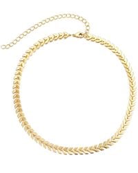 Adornia - Plated Adjustable Fishtail Chain Choker Necklace - Lyst