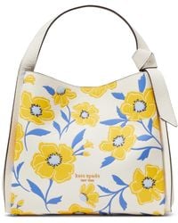 Kate Spade - Knott Sunshine Floral Embossed Pebbled Leather Small Crossbody Tote - Lyst