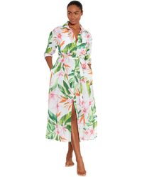 Lauren by Ralph Lauren - Cotton Floral-print Cover-up Dress - Lyst