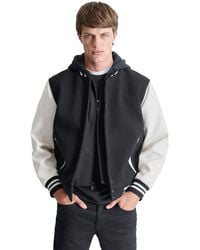 DKNY - Colorblocked Removable Hood Varsity Jacket - Lyst