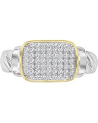 Macy's - Cubic Zirconia Rectangular Cluster Twist Rope Statement Ring - Lyst