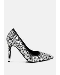 LONDON RAG - Iceout Diamante & Rhinestone Embellishments Pumps - Lyst