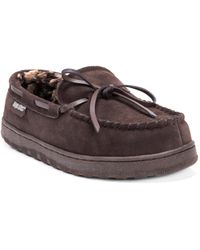 Muk Luks - Paul Printed Berber Suede Moccasin Slippers - Lyst