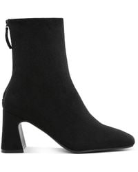LONDON RAG - Dimri Square Toe Microfiber Ankle Boots - Lyst