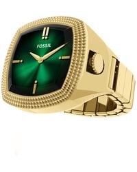 Fossil - Nick Jonas X Machine Luxe Vignette Gold-tone Stainless Steel Ring Watch - Lyst
