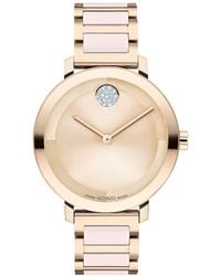 Movado - Swiss Bold Evolution 2.0 Blush Ceramic & Carnation Ion Plated Steel Bracelet Watch 34mm - Lyst