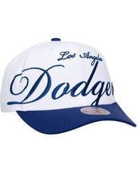 Mitchell & Ness - And White/royal Los Angeles Dodgers Xl Script Pro Crown Adjustable Hat - Lyst