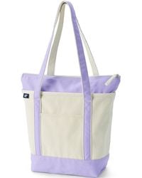 Lands' End - Medium 5 Pocket Zip Top Long Handle Canvas Tote Bag - Lyst