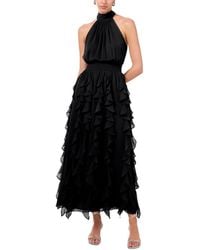 1.STATE - Smocked Cascade-ruffle Halter Maxi Dress - Lyst