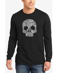 LA Pop Art - Flower Skull Word Art Long Sleeve T-shirt - Lyst