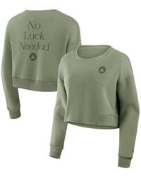 Fanatics - Boston Celtics Studio Tri-blend Cropped Pullover Sweatshirt - Lyst