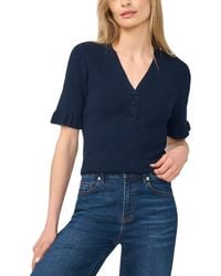 Cece - V-neck Elbow-length Ruffle Sleeves Rayon Sweater - Lyst