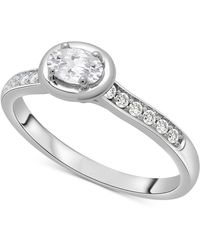 Macy's Certified Diamond Oval Engagement Ring (1/3 Ct. T.w.) In 14k Gold - Metallic
