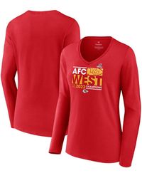 Fanatics - Kansas City Chiefs 2023 Afc West Division Champions Conquer Long Sleeve V-neck T-shirt - Lyst