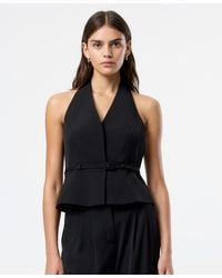 French Connection - Harry Suiting Belted Halter V-neck Top - Lyst