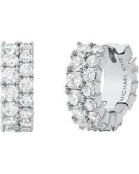 Michael Kors - Cubic Zirconia huggie Earrings - Lyst