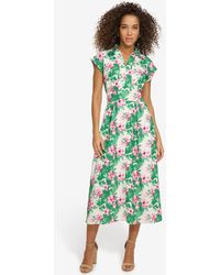 Kensie - Floral-print Midi Dress - Lyst