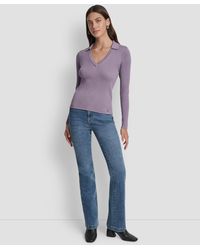 DKNY - Ribbed Long Sleeve Sweater - Lyst