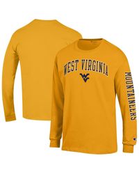 Champion - West Virginia Mountaineers Arch Over Logo 2-hit Long Sleeve T-shirt - Lyst