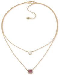 DKNY - Gold-tone Crystal & Color Inlay Disc Layered Pendant Necklace - Lyst
