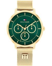 Tommy Hilfiger - Multifunction Tone Stainless Steel Mesh Bracelet Watch - Lyst