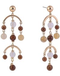 Rachel Roy - Gold Tone And Bead Chandelier Earrings - Lyst
