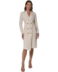 Donna Karan - Double-breasted Shawl Collar Asymmetric-front-hem Blazer Dress - Lyst